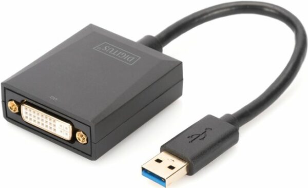 DIGITUS USB3.0 to DVI Adapter - Externer Videoadapter - USB3.0 - DVI - Schwarz (DA-70842)