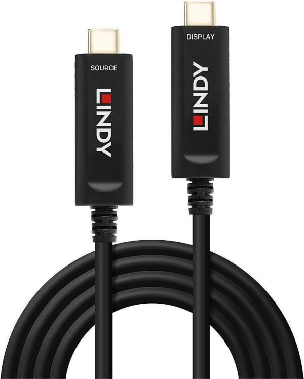 Lindy Fibre Optic Hybrid USB Type C Video Cable - USB-Kabel - USB-C (M) bis USB-C (M) - 15