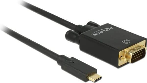 DeLOCK - Externer Videoadapter - ITE IT6516BFN - USB-C - D-Sub - Schwarz - Einzelhandel (85263)