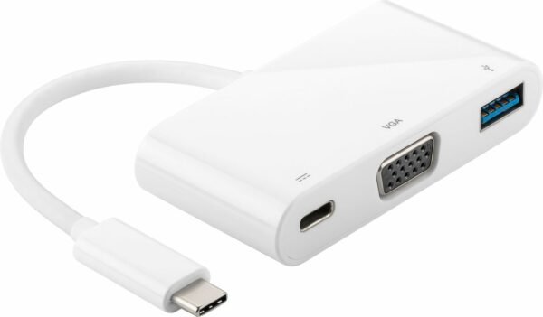 Wentronic USB-C Multiport Adapter - VGA - USB 3.0 (3.1 Gen 1) Type-A - USB 3.1 (3.1 Gen 2) Type-C - USB 3.1 (3.1 Gen 2) Type-C - Weiß - Sichtverpackung (56595)