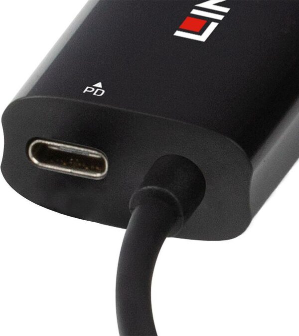 Lindy - Netzwerkadapter - USB-C 3.2 Gen 1 - Gigabit Ethernet x 1 + USB (power only) x 1 - Schwarz