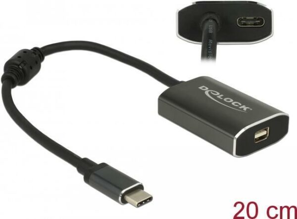 DeLOCK - Externer Videoadapter - VL100 - USB-C - Mini DisplayPort - Dunkelgrau - Einzelhandel