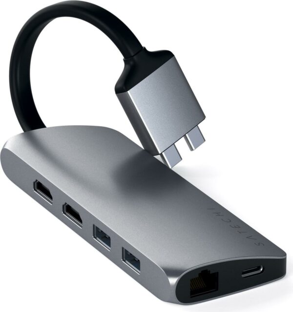 Satechi Dual Multimedia Adapter - Dockingstation - USB-C - GigE (ST-TCDMMAM)
