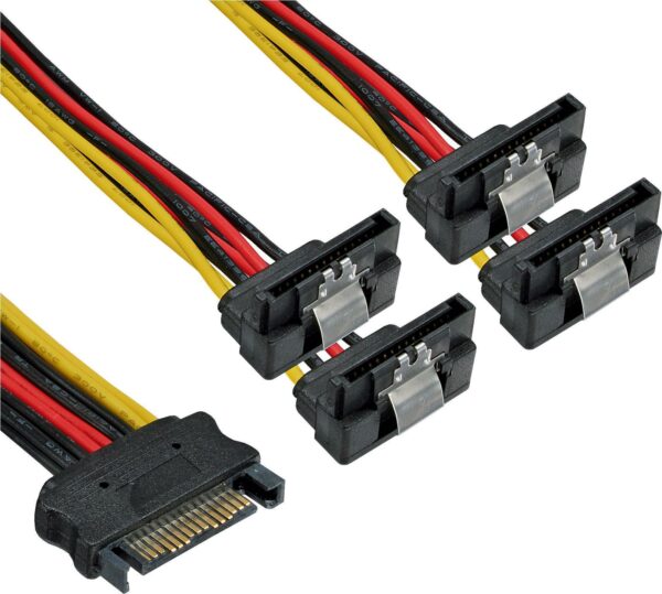 InLine Y-cable - Netzteil - SATA Leistung (M) gerade bis SATA Leistung (W) gewinkelt - 30 cm (29683X)