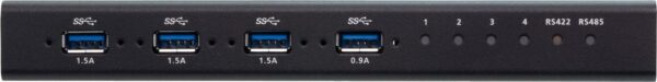 ATEN 4 x 4 USB 3.2 Gen 1 Industrie Hub Switch - 5 Gbit/s - Schwarz - Metall - 0 - 50 °C - -20 - 60 °C - 0 - 80% (US334I-AT)