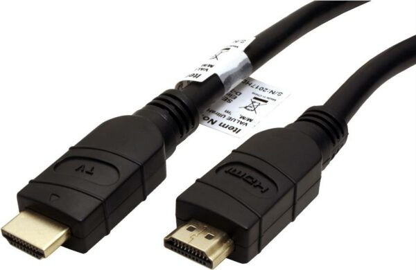 VALUE - HDMI mit Ethernetkabel - HDMI (M) bis HDMI (M) - 20 m - abgeschirmt - Schwarz - 4K Unterstützung