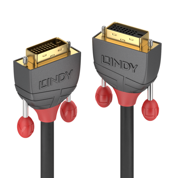 Lindy Anthra Line - DVI-Verlängerungskabel - Dual Link - DVI-D (M) bis DVI-D (W) - 5 m - Daumenschrauben - Schwarz