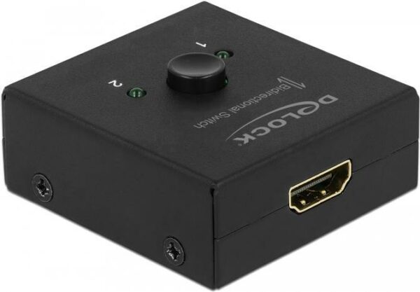 DeLock HDMI 2 - 1 bidirectional 4K 60 Hz compact - Retail Box - Video/Audio-Schalter - 2 x HDMI - Desktop (64072)