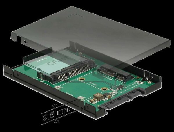 Delock 2.5? Konverter SATA 22 Pin > 1 x mSATA / 1 x CFast - 9